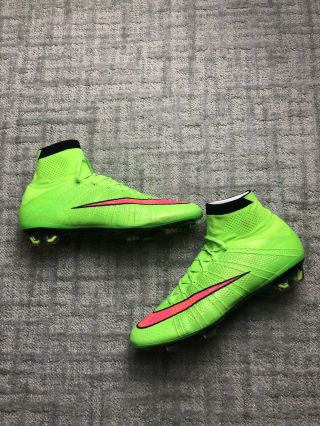 Nike Mercurial Superflys Iv Electric Green And Pink Soccer Cleats Size 9.  5 Rare 2