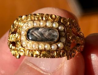 Antique Edwardian 18k Gold Mourning Ring Chester 1908 Mcgregor 1902