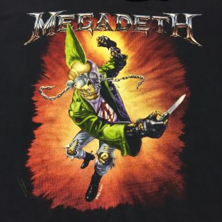 Vintage Megadeth Xl Long Sleeve Hoodie T Shirt Concert Tour Metal Band Skull