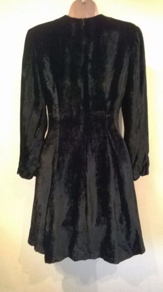Gianni Versace Versus vintage black velvet skater dress Size 26/40 UK 8 - 10 3