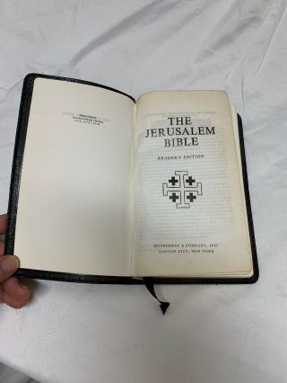 Vintage,  The Jerusalem Bible 1966 Black Leather DoubleDay 8