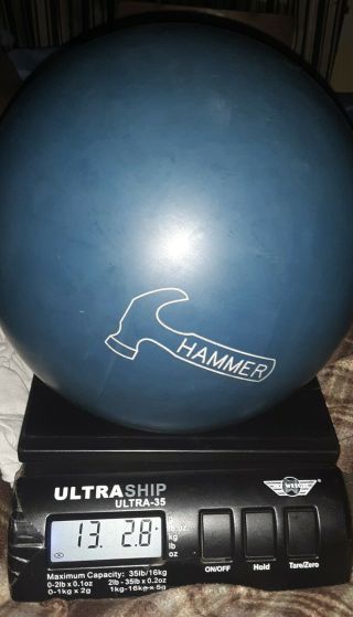 Vintage Urethane Blue Hammer Bowling Ball Fab 13 lbs 7