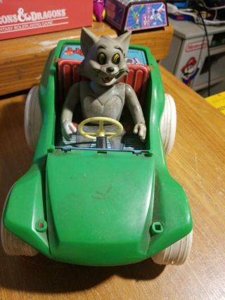 Vintage Tom And Jerry Modern Toys Japan Battery Operated Green Car