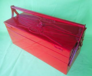 Old Vintage Restored Snap On Metal Cantilever 4 Tray & 1 Box Tool Box