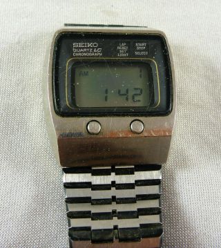 Wonderful Vintage Estate Seiko Digital Chronograph Wrist Watch Mens C 1970 