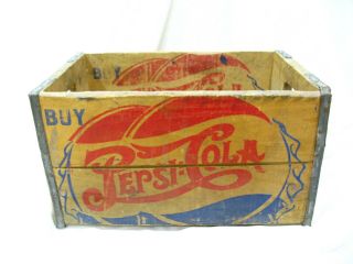 Vintage 5 Cent Pepsi Cola Wood Bottle Soda Crate Denver Colorado Box 1940 