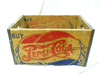 Vintage 5 cent Pepsi Cola Wood Bottle Soda Crate Denver Colorado Box 1940 ' s 5