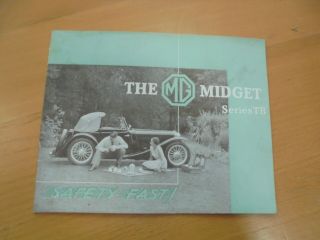 The Mg Midget Series " Tb " Vintage Classic Car Brochure Safety Fast 1939