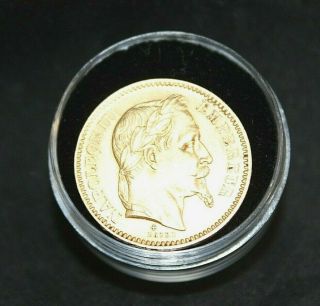 1862 Bb Very Rare France 20 Francs Emperor Napoleon Iii Gold Coin 22 Karat