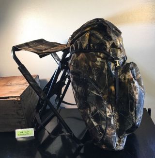 Beretta Hd Camo Realtree Hardwoods - Hunting Backpack Gear Bag Fold Stool Rare