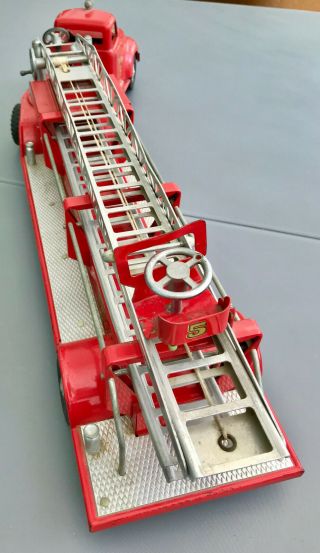 Vintage 1950 ' s Tonka Hook and Ladder MFD Fire Engine Truck No.  5 11
