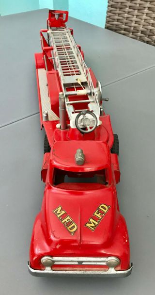 Vintage 1950 ' s Tonka Hook and Ladder MFD Fire Engine Truck No.  5 5