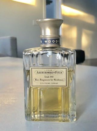 Vintage Abercrombie & Fitch Woods Cologne For Men 70 Full 3.  4 Oz - 100 Ml