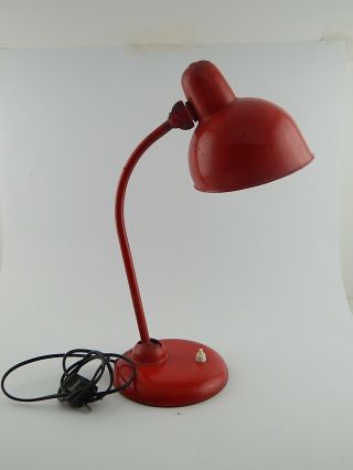 Early 1933 Jdell Christian Dell Kaiser Idell Red Desk Lamp Bauhaus