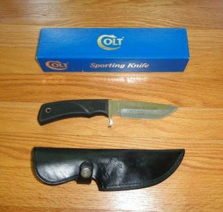 Colt Ct5 Fixed Blade Knife And Case Vintage Premier Edition 1994 Made In Usa