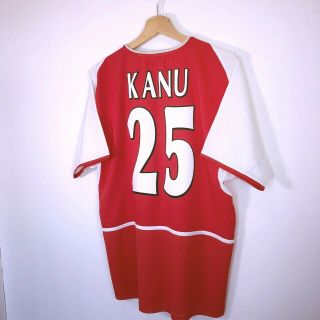 KANU 25 Arsenal Vintage Nike Home Football Shirt Jersey 2002/04 (M) Nigeria 8