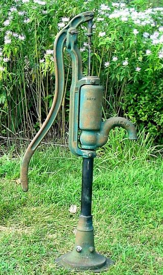 Antique Large Myers Hand Garden Water Pump Complete Patina Ex Cond.