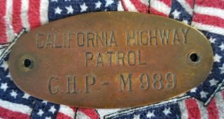 California Highway Patrol Motorcycle ID Plate Badge Vintage CHP Moto Guzzi 1970s 3