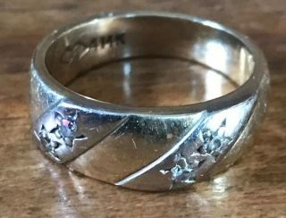 Vintage 14k Gold Ring With Diamond Accents Star Motif