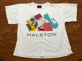 Vintage Unisex Halston Andy Warhol Studio 54 Designer White Shirt Small Large
