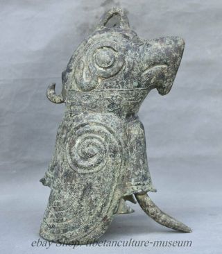 14 " Rare Old Chinese Xizhou Dynasty Bronze Ware Parrot Bird Beast Zhong Bell