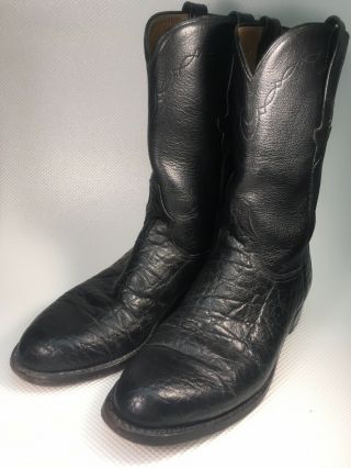 Lucchese Exotic Roper Boots Black Men 