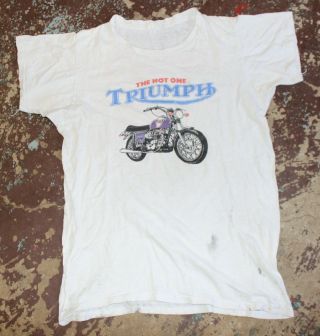 Vintage Triumph Motorcycle T - Shirt 1970s Springfield Ma
