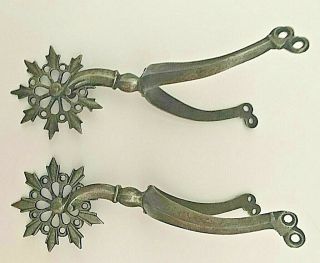 Antique Vintage Pair Fine Forged German Equestrian Horse Riding Spurs 18th Cent
