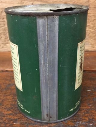 Vintage Sinclair Opaline Motor Oil White Dino Metal Oil Can - Empty 4