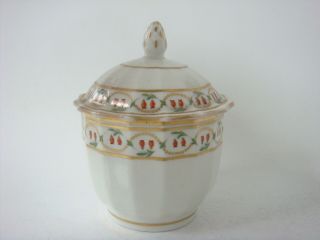 Hall Porcelain Pattern 188 Rare Faceted Pineapple Finial Sugar Bowl C1795