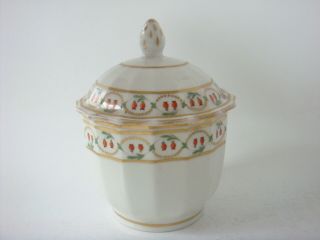 HALL PORCELAIN PATTERN 188 RARE FACETED PINEAPPLE FINIAL SUGAR BOWL C1795 2