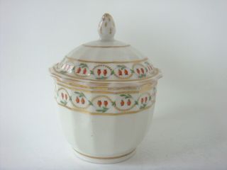 HALL PORCELAIN PATTERN 188 RARE FACETED PINEAPPLE FINIAL SUGAR BOWL C1795 3