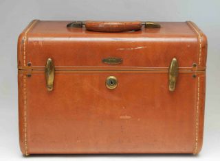 Vintage Shwayder Bros Samsonite Leather Train Case With Insert And Key