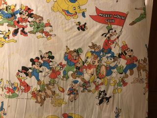 Vintage 1970s Walt Disney Productions Mickey Mouse Club Twin Fitted Bottom Sheet 3