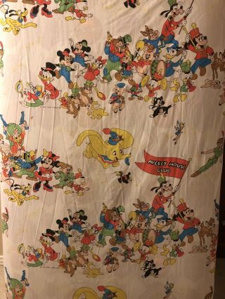 Vintage 1970s Walt Disney Productions Mickey Mouse Club Twin Fitted Bottom Sheet 5