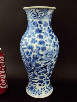Impressive 20.  5cm/8 " Chinese Antiques Porcelain Oriental Blue White Vase Kangxi