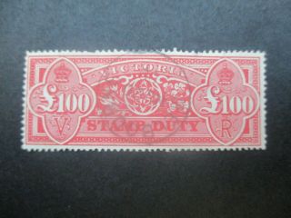Victoria Stamps: £100 Stamp Duty Cto - Rare (c87)