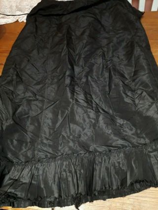 Antique victorian skirt black taffeta sequin tulle vintage fabric 2