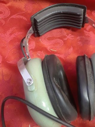 Vtg rare David Clark H10 - 40 Aviation Headset Mic Dual Plug ham radio 3
