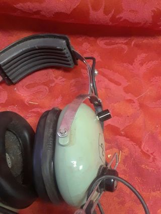 Vtg rare David Clark H10 - 40 Aviation Headset Mic Dual Plug ham radio 4