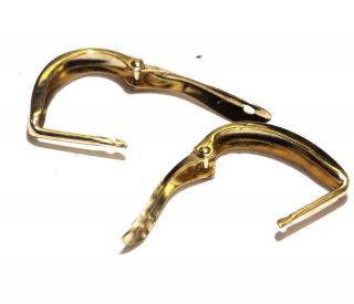 14k yellow gold fancy hoop earrings 1.  1g estate vintage antique 4