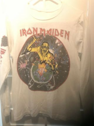 Iron Maiden Vintage Tour T - Shirt 1983 Piece Of Mind Tour