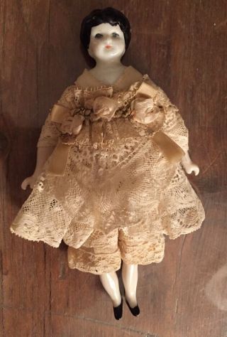 Antique French Porcelain Doll French Lace Ribbon 7