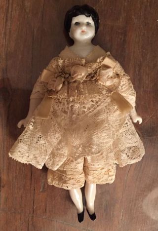 Antique French Porcelain Doll French Lace Ribbon 8