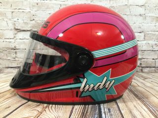Vintage Polaris By Bell Indy Snowmobile Racing Helmet Size Large Made In Usa
