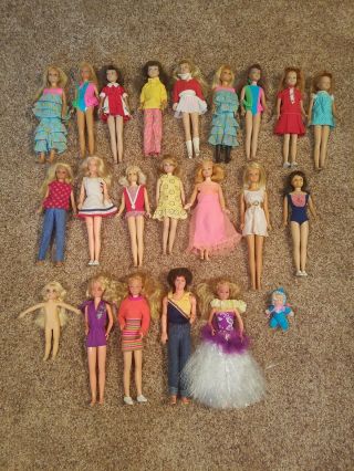 Vintage Barbie Skipper Doll 22 Dolls Clothes Ken Scooter Tutti And More