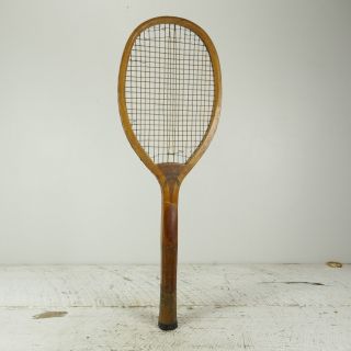 Rare Vtg Antique Wood Tennis Racket Wooden Champion Best S&s L Thro University