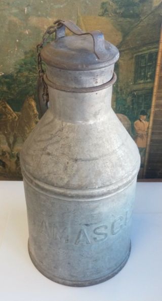 Large Vintage Metal Milk Can,  Damascus,  Oregon,  Rrr12198