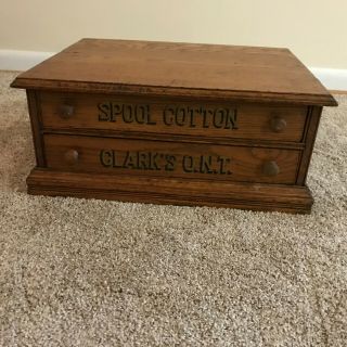 Antique Clark ' s O.  N.  T.  Spool / Cotton Cabinet 2