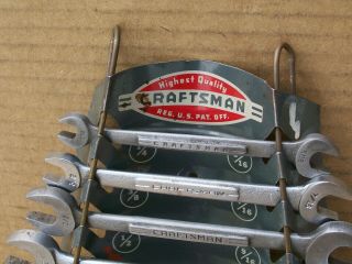 Craftsman Sears 9 Vintage single V Open End Wrench Set Store Display Rack USA 4
